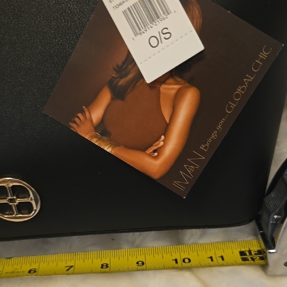 IMAN Black and Gold Shoulder Bag - Picture 2 of 7